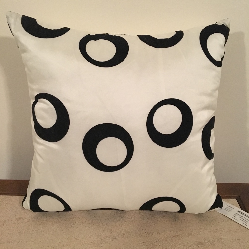 White with Black Accents Throw Pillow